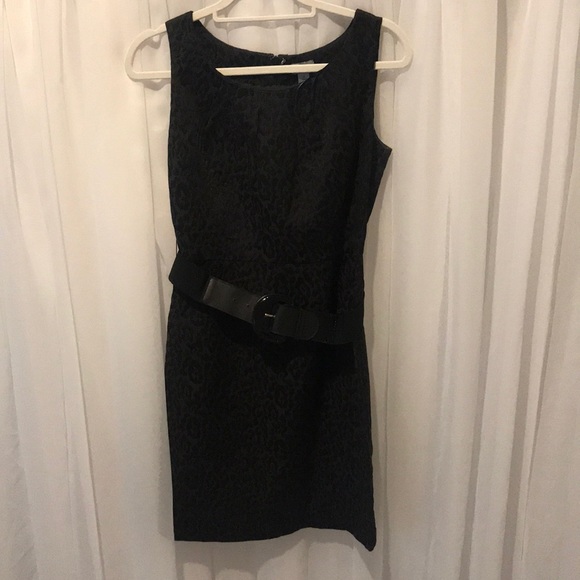 Worthington Little Black Animal Print Dress Size 6 - Picture 1 of 9